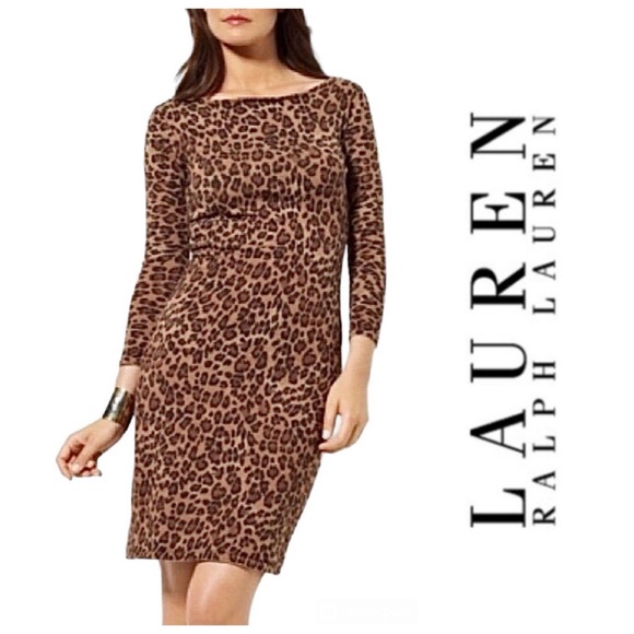 LAUREN Ralph Lauren Leopard Sweater Dress - Picture 1 of 7